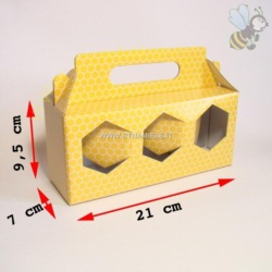 Apri scheda prodotto: Scatola regalo per 3 vasi vetro 212 ml bassi - nido d`ape giallo